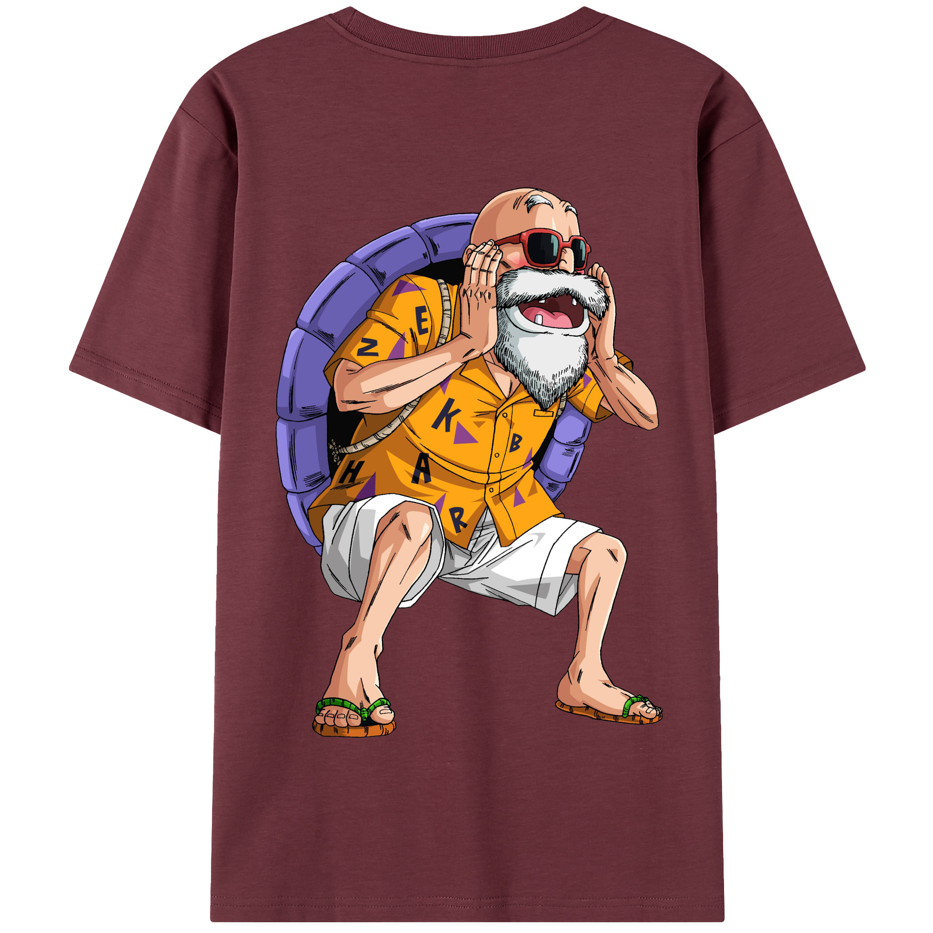 （画像用） ドラゴンボール 亀仙人（かめせんにん） DRAGON BALL Master Roshi Kame Sennin 綿100％半袖Tシャツ（背面プリント）